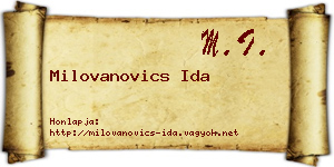 Milovanovics Ida névjegykártya